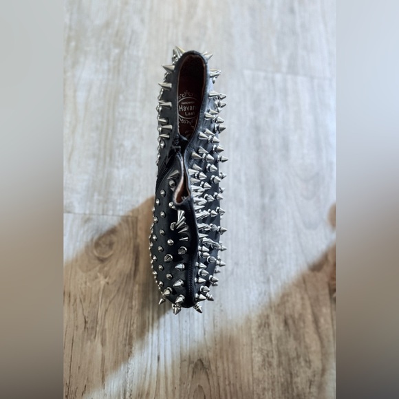Spiked Black Ankle Booties - Picture 6 of 8